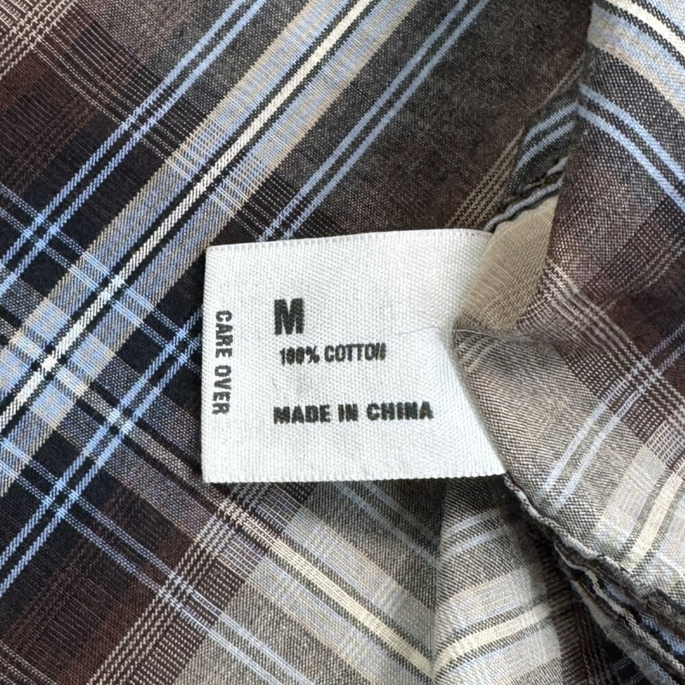 Big Star Mens Size M Brown Plaid Western Shirt Matthew Pearl Snaps Long Sleeve - Picture 10 of 15